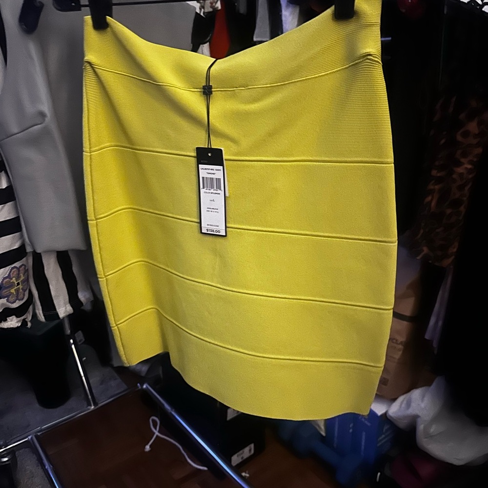 BCBG Yellow Women's Pencil Skirt